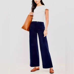 LOFT Navy Straight Leg Corduroy Pants